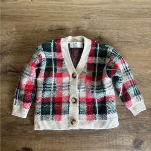 H&M Toddler Plaid Button-Up Cardigan Sweater